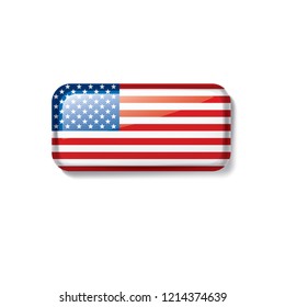 USA flag, vector illustration on a white background