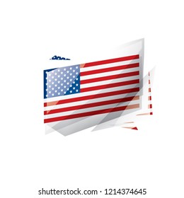 USA flag, vector illustration on a white background