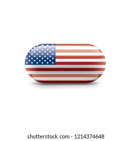 USA flag, vector illustration on a white background