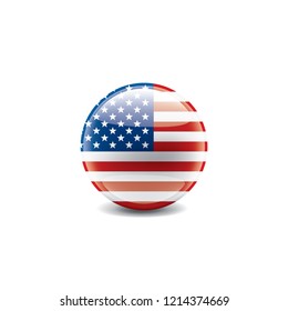 USA flag, vector illustration on a white background