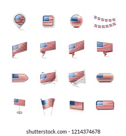 USA flag, vector illustration on a white background