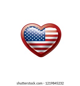 USA flag, vector illustration on a white background