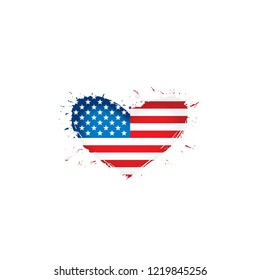 USA flag, vector illustration on a white background
