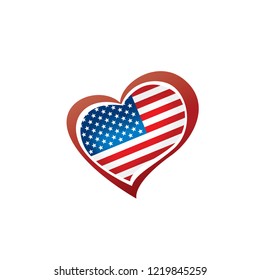 USA flag, vector illustration on a white background