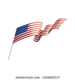 USA flag, vector illustration on a white background