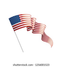 USA flag, vector illustration on a white background