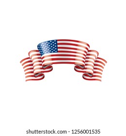 USA flag, vector illustration on a white background