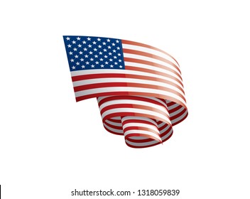 USA flag, vector illustration on a white background