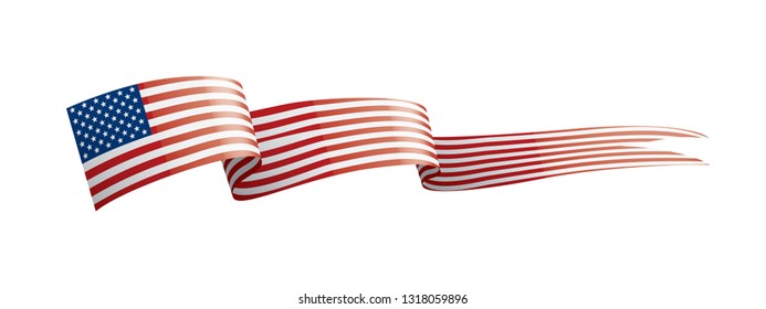 USA flag, vector illustration on a white background