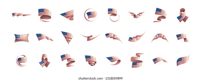 USA flag, vector illustration on a white background