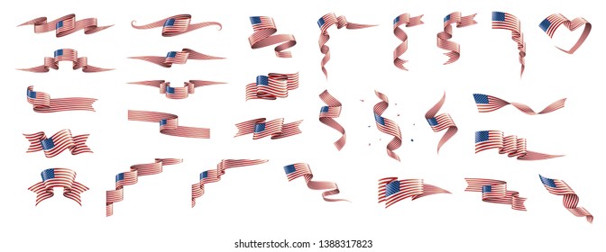 USA flag, vector illustration on a white background