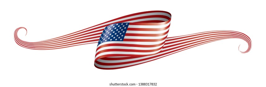 USA flag, vector illustration on a white background