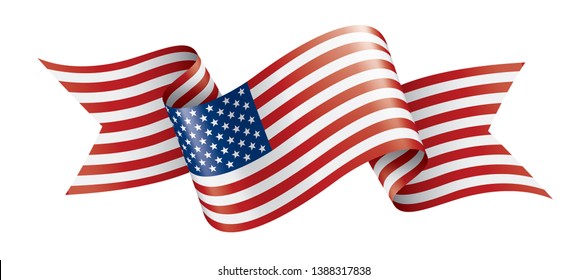 USA flag, vector illustration on a white background