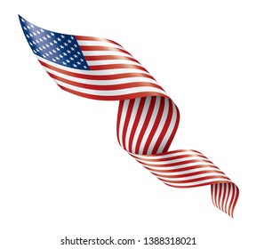 USA flag, vector illustration on a white background