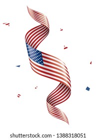 USA flag, vector illustration on a white background