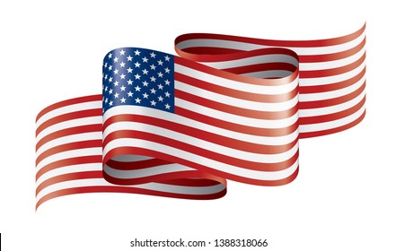 USA flag, vector illustration on a white background
