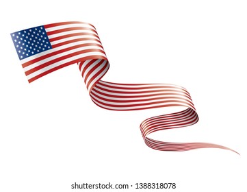USA flag, vector illustration on a white background