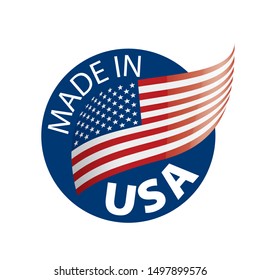 USA flag, vector illustration on a white background