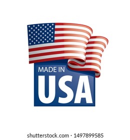 USA flag, vector illustration on a white background