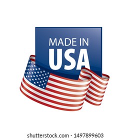 USA flag, vector illustration on a white background