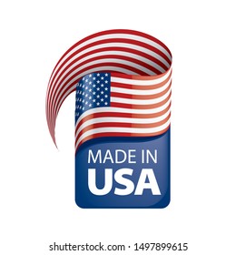 USA flag, vector illustration on a white background