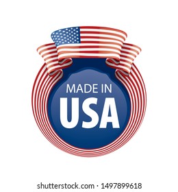 USA flag, vector illustration on a white background