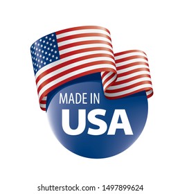 USA flag, vector illustration on a white background