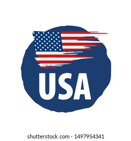 USA flag, vector illustration on a white background