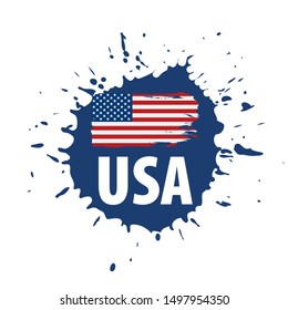 USA flag, vector illustration on a white background