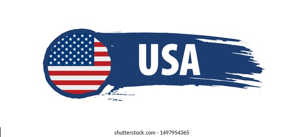 USA flag, vector illustration on a white background