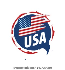 USA flag, vector illustration on a white background