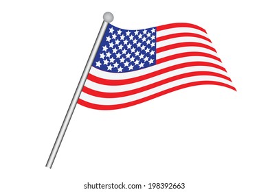 USA Flag vector illustration on white background