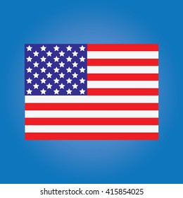 USA flag vector Illustration on blue background