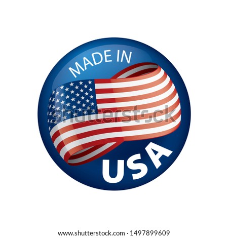 USA flag, vector illustration on a white background