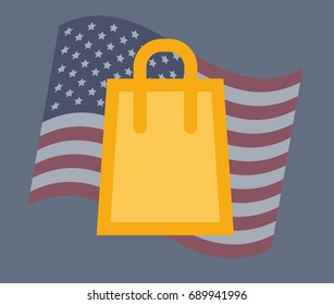 USA flag vector illustration: Shopping