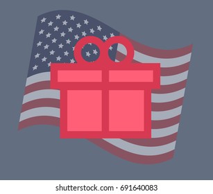 USA flag vector illustration: Shopping