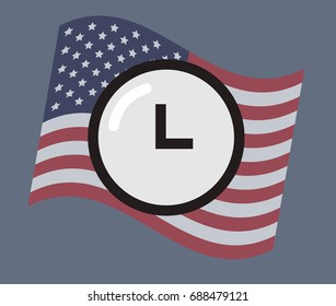 USA flag vector illustration: Time