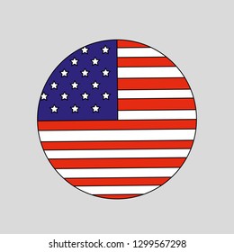 USA flag vector illustration. Flag of United States.Colorful flag.