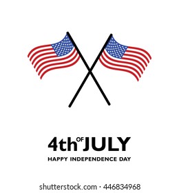 USA flag vector image. Happy Independence Day. Fourth of July