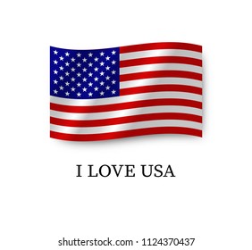 USA Flag, Vector image and icon