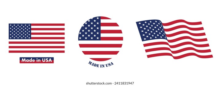 USA-Flag-Vektor-Bildsymbole Set