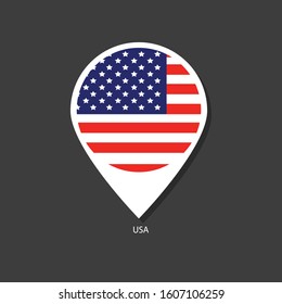 USA flag Vector marker with flags.