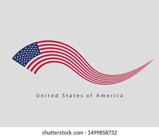 USA flag vector. Modern style United States of America symbol. American banner design element.