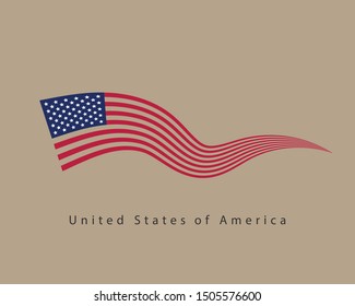 USA flag vector. Modern style United States of America symbol. American banner design element.