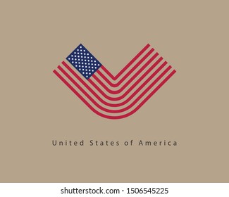 USA flag vector. Modern style United States of America symbol. American banner design element.