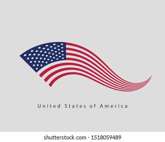 USA flag vector. Modern style United States of America symbol. American banner design element.