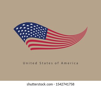 USA flag vector. Modern style United States of America symbol. American banner design element.
