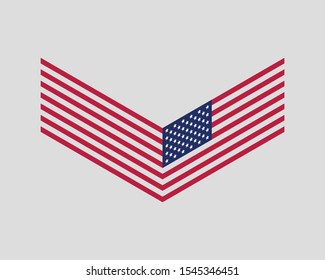 USA flag vector. Modern style United States of America symbol. American banner design element.