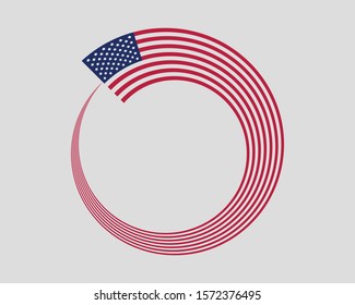 Vector de bandera de Estados Unidos. Símbolo estadounidense de estilo moderno. Elemento de diseño de banner americano.