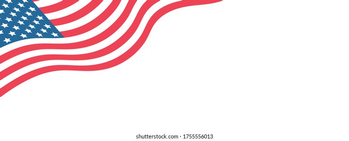 USA flag vector on white background for independence day 